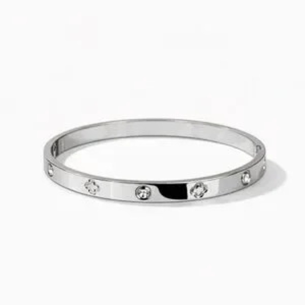 Trendy Silver Crystal Bangle Bracelet